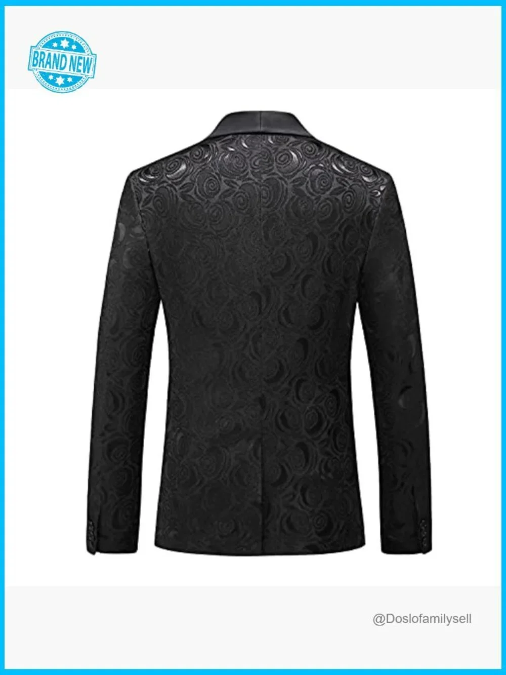 Slim Fit Blazer White Floral Jacquard Modern Wedding Formal Party Wear